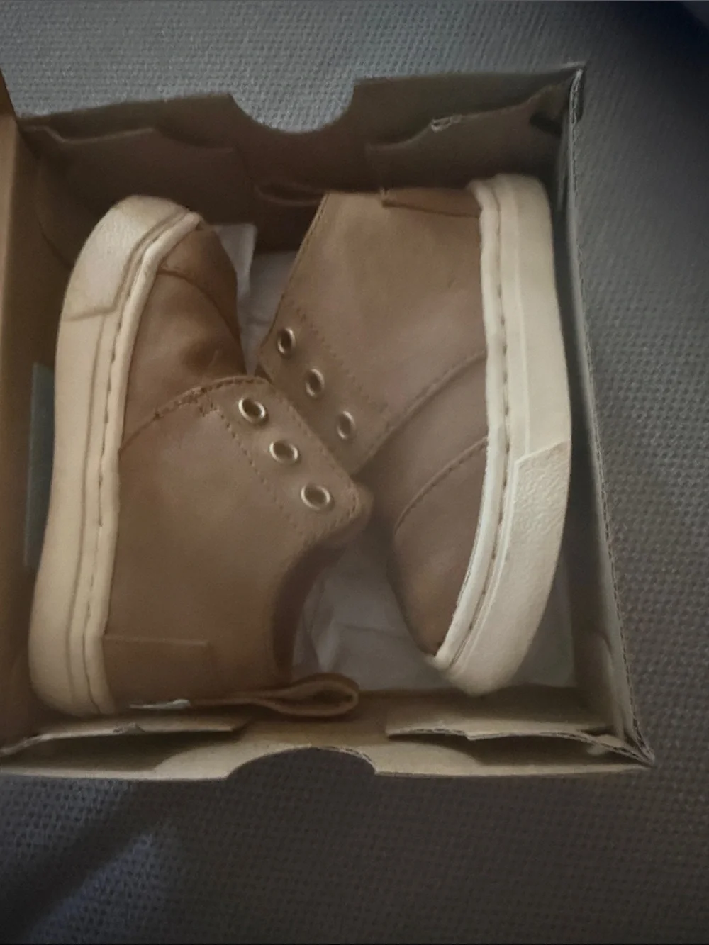 Toms Brown High-Top Kids Boots with White Sole